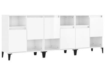 Komody 3 szt. biel z połyskiem 60x35x70 cm WM-3185745