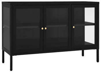 Szafka boczna czarna 105x35x70 cm stal i szkło WM-336067