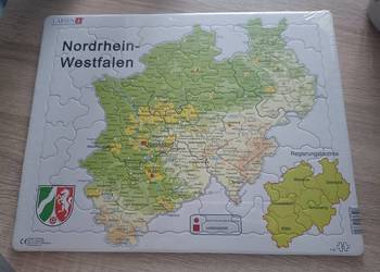 Puzzle z mapą Nadrenii Północnej-Westfalii