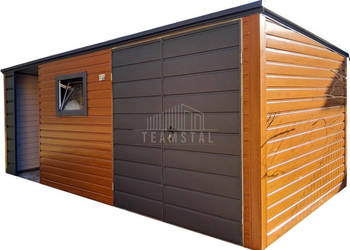 Schowek domek ogrodowy 4,5x2m + wiata 2m brama okno dach TS1085