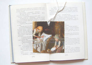 ładna zakładka do książki, vintage zakładka, malarstwo zakła