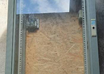 Szara Rack serwerowa sieciowa metalowa 1000x600x310 szkło