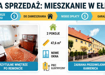 Najtańsze mieszkanie w Ełku, przytulne metraż 47.6m2