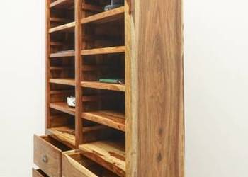 Stylowy regał z litego drewna palisander. Po renowacji.