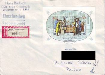 Kop. z  koresp. Filat. NRD - Polska 1987