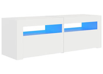 Szafka pod TV z oświetleniem LED biała 120x35x40 cm WM-804355