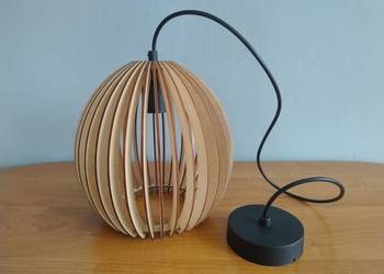 NOWA Lampa sufitowa wisząca kula drewniana wzór Klosza Nr.8 „Elipsa”