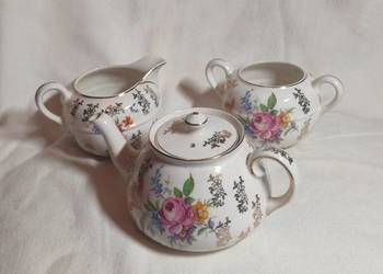 Czajnik mlecznik cukiernica Gibsons stary angielski zestaw porcelana