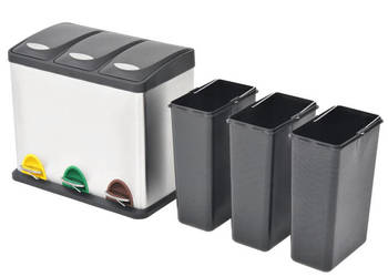 Kosz do segregacji śmieci z pedałem stal nierdzewna 24 L WM-50601