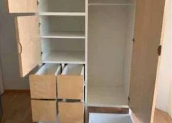 IKEA szafa RAKKE drewniana półki szuflady wieszak retro warszawa ursynów