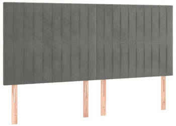 Zagłówek do łóżka z LED jasnoszary 160x5x118/128 cm aksamit WM-3122716