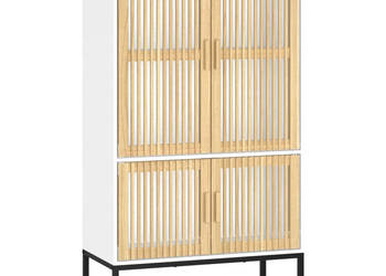 Wysoka szafka biała 70x35x125 cm materiał drewnopochodny WM-352139