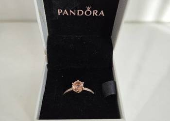 Pierścionek solitaire Różowa lśniąca korona Pandora różowe złoto