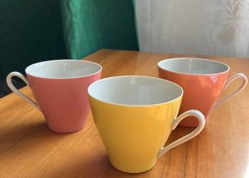 Zestaw 3 filiżanek porcelana Ćmielów PRL retro filiżanki