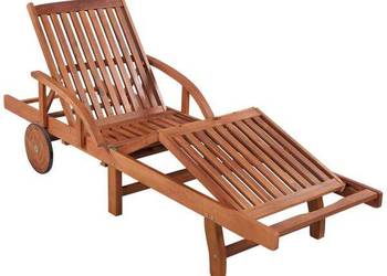 vidaXL Leżak ze stolikiem, lite drewno akacjowe(SKU:42594)