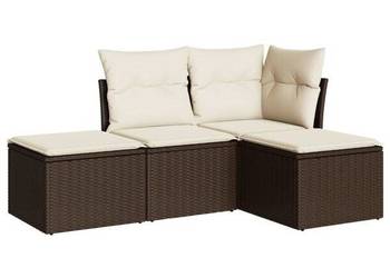 vidaXL 4-cz zestaw wypoczynkowy do ogrodu, poduszki(SKU:3217483)