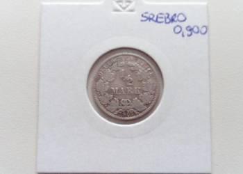 Moneta 1/2 marki 1907 r. Srebro. Niemcy