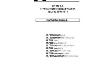 Manitou MLT 526  seria A DTR UDT Instrukcja obsługi Manitou MLT 526  seria A DTR UDT Instrukcja obsługi