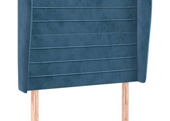 Zagłówek uszak ciemnoniebieski 93x23x118/128 cm aksamit WM-3118136