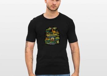 Obcisła koszulka męska Wrocław – Kolorowa Abstrakcja Miasta
