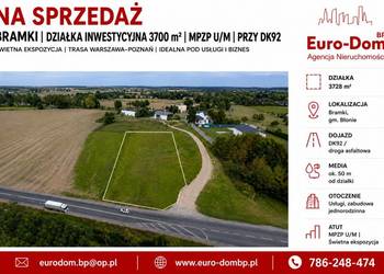 Działka 3700m2  przy trasie gmina Błonie
