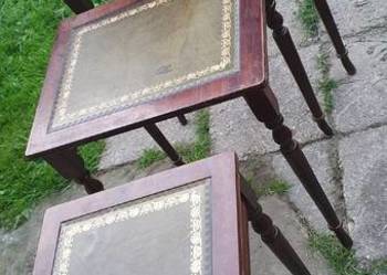 Zestaw 3 stolików kawowych retro – klasyczny styl, drewno