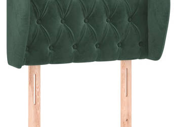 Zagłówek uszak ciemnozielony 83x23x78/88 cm aksamitny WM-3117513