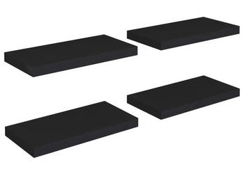 Półki ścienne 4 szt. czarne 50x23x38 cm MDF WM-323831