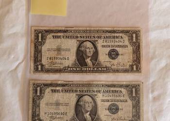 O nr 1 – USA 2 × 1 Dollar 1935C Silver Certificate – niebieska pieczęć