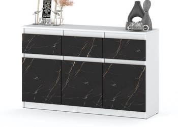 Komoda Pojemna Szafka 3 Szuflady Salon Sypialnia 120cm Biała San Sebastian