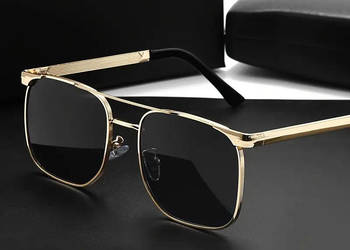NOWE Modne okulary w klasycznych kwadratowych metalowych oprawkach