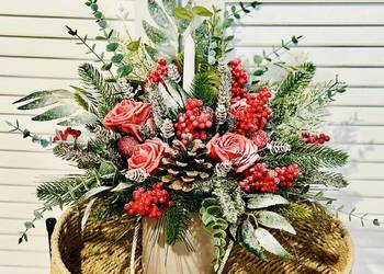 Stroik Boże Narodzenie Premium flower box piękny ze świecą