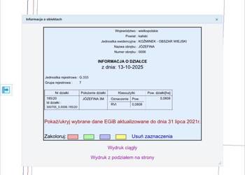 Uzbrojona działka Józefina Murowaniec