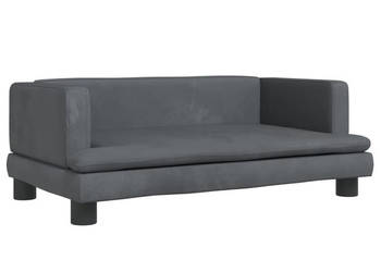 Sofa dla dzieci ciemnoszara 80x45x30 cm aksamit WM-3196307