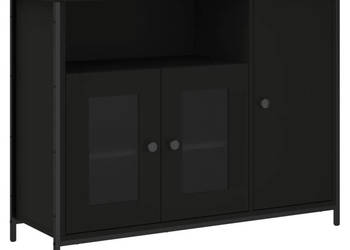 Szafka czarna 100x35x75 cm materiał drewnopochodny WM-835509