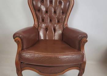 Fotel skórzany w stylu Ludwika