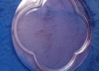 Duża szklana patera - tortownica, Caldier - Italy. Średnica 32 cm.