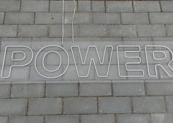 Napis ledowy "Power" na plexy 12v wym.113 x 28