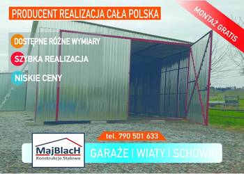 Wysoki Garaż Blaszany Ocynkowany - Wiata - Hala - Magazyn  - Maj-Blach