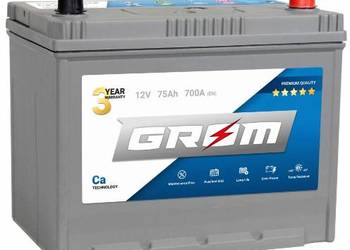 Akumulator 75Ah 700A GROM PREMIUM Japan Prawy Plus