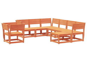 8-cz. zestaw mebli ogrodowych woskowy brąz drewno sosnowe WM-3216942