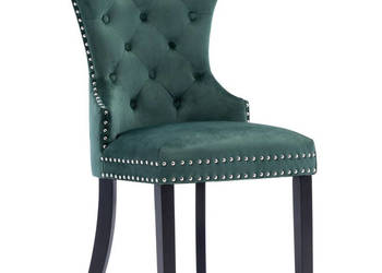 Krzesła stołowe 6 szt. ciemnozielone obite aksamitem WM-3055876