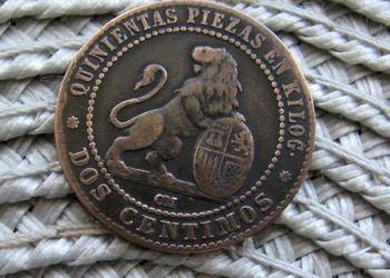 Hiszpania 2 Centimos 1870r