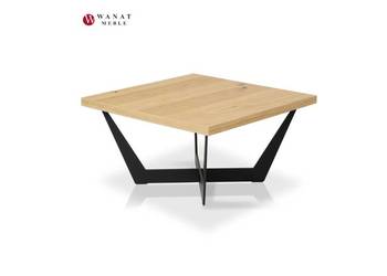 Stolik Loft Podstawa stalowa blat dąb dziki 90x90 VISTA III