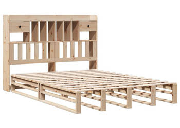 Łóżko z regałem bez materaca sosnowe 140x190 cm WM-3323986