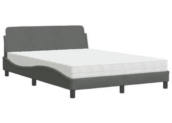 Łóżko z materacem ciemnoszare obite tkaniną 120x200 cm WM-3208365