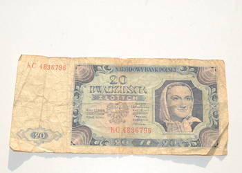 Stary banknot 20 złotych 1948 antyk unikat rzadki