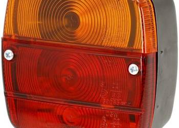 Lampa tylna zespolona, lewa, kwadratowa 12/24V, czerwona/pomarańczowa, prz…