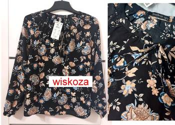 Bluzka czarna kwiaty XS 34 Reserved Nowa z metką wiskozowa