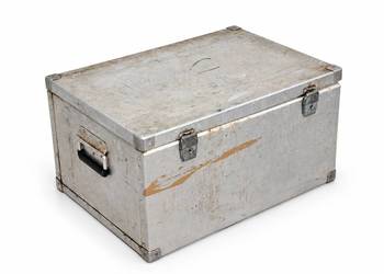Solidna Skrzynia Aluminiowa Transportowa / Wojskowa / Loft Vintage